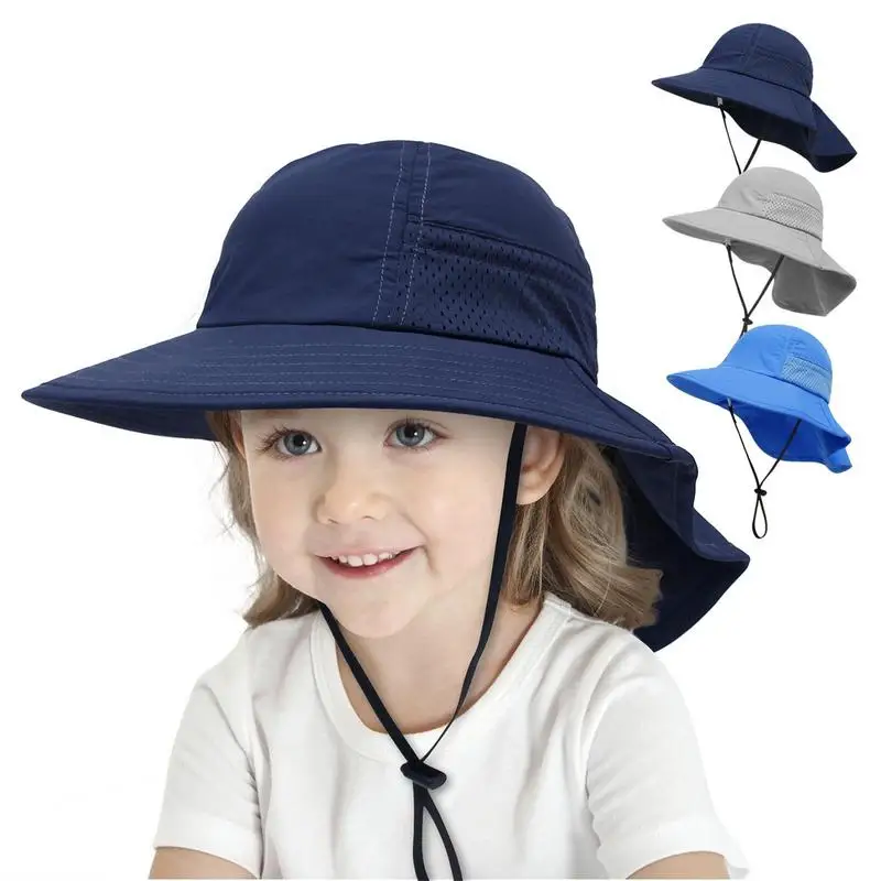 

360 Degree Outdoor Kids Hats All-Round Protection UPF 50 Summer Sunshade Caps Wide Brim Neck Cover Sunhat Summer Accessories