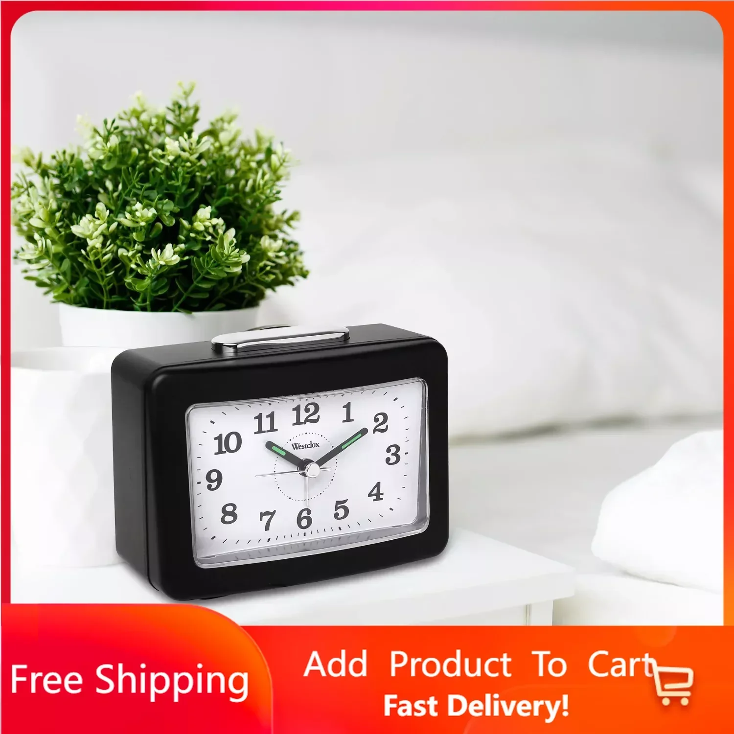 

Classic Black Loud Quartz Accuracy Analog Alarm Clock, 47550 Free Shipping