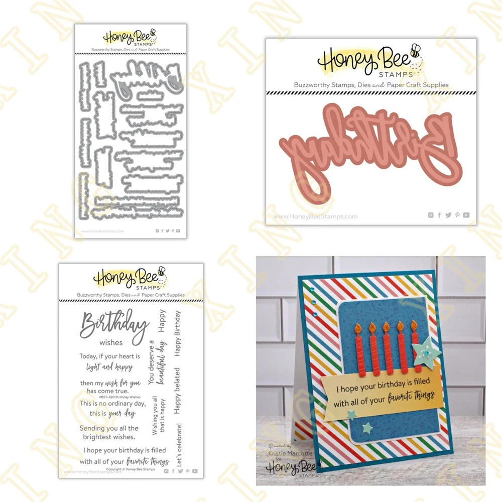 

Birthday Wishes New Metal Cutting Dies Stamps Hot Foil Scrapbook Diary Decoration Embossing Template Diy Greeting Card Handmade