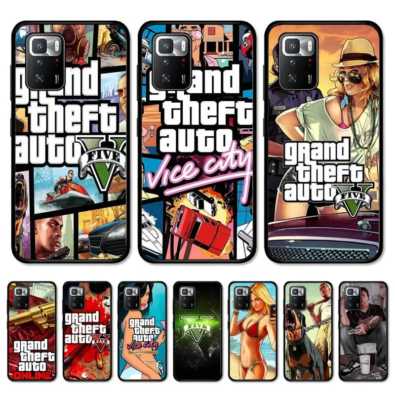 

Rockstar gta 5 Phone Case For Redmi Note 8A 7 5 Note8pro 8T 9Pro note 6pro Funda Capa