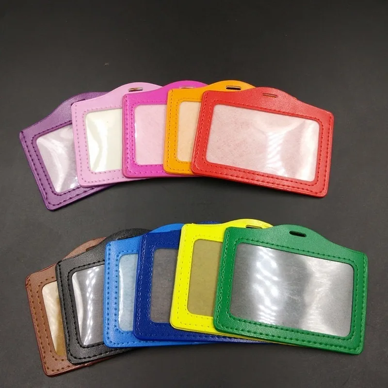 

PU ID Tag Working Permit Case with Chest Pocket Clips ID Name Badge Holder Staff Pass Access Work Card Cover Sleeve