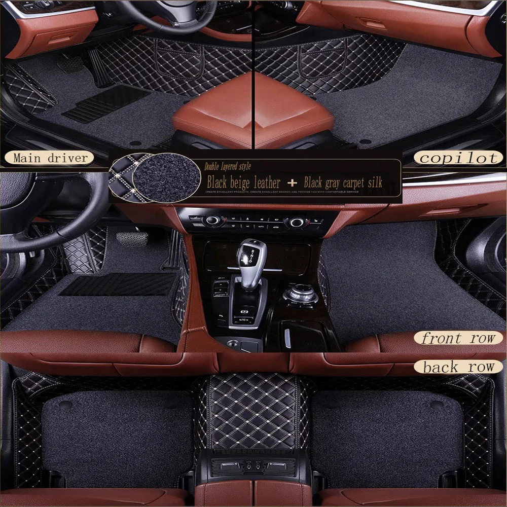 

Car floor mats for Mercedes Benz A B180 C200 E260 CLA G GLK300 ML leather Anti-slip car-styling carpet liner