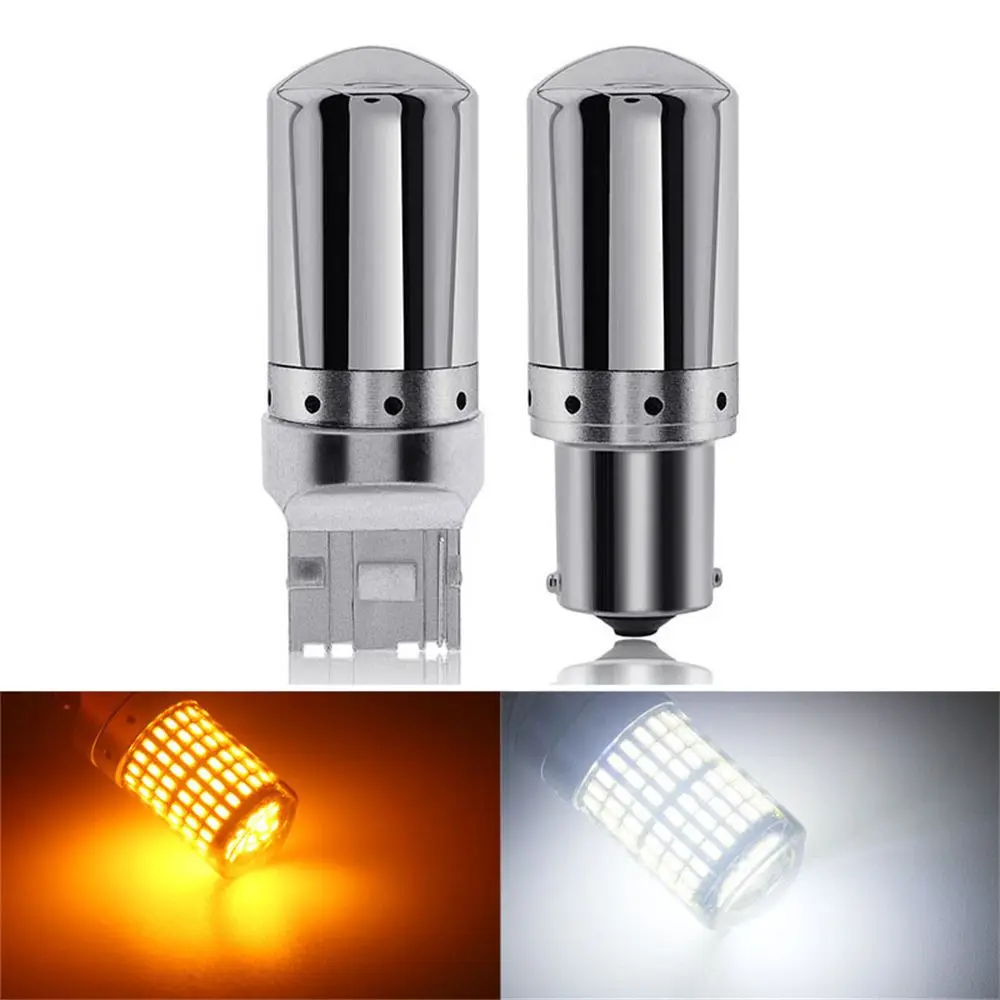 

2 шт., набор желтых стоп-сигналов 1156/7440 3014-144SMD 1200LM