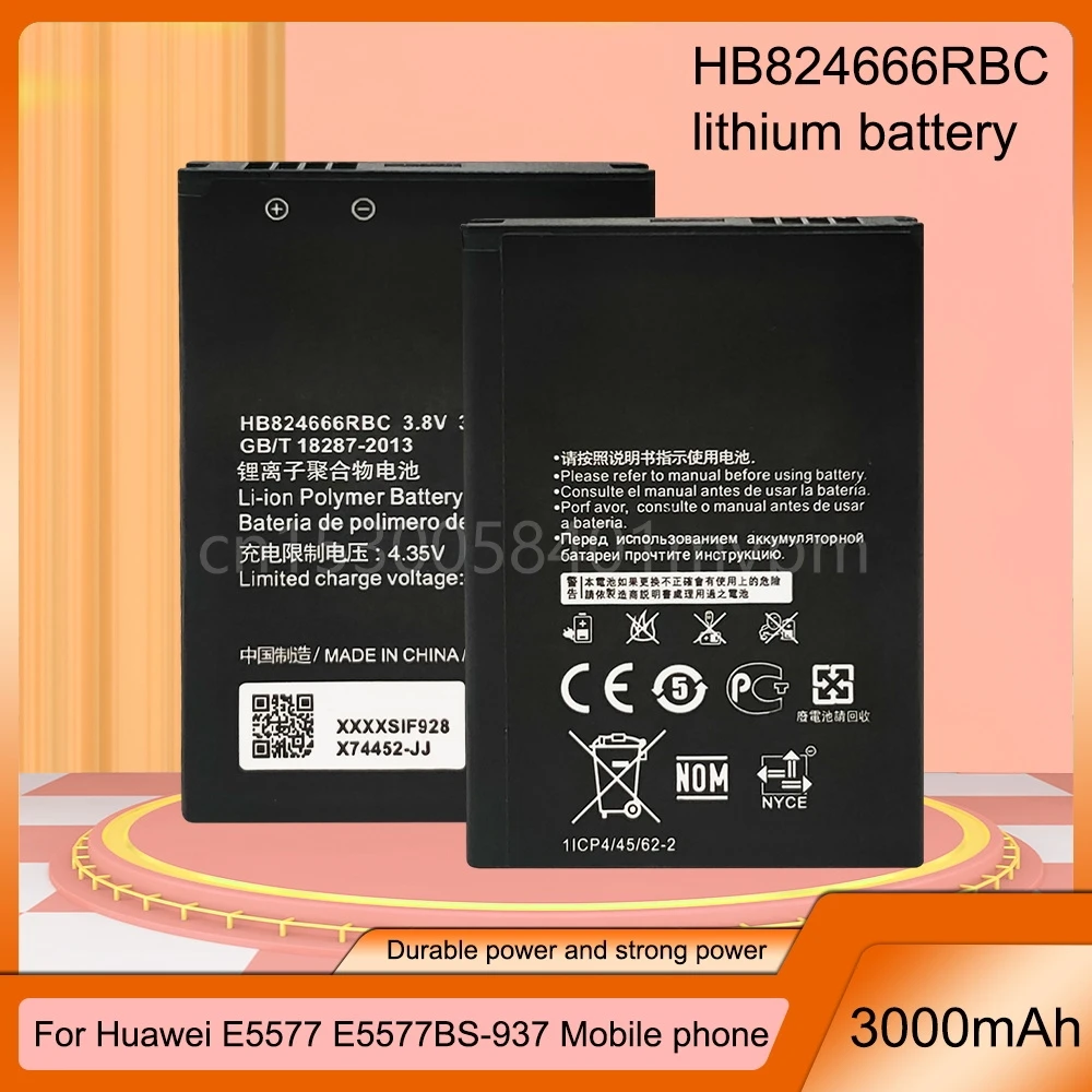 Аккумуляторные литиевые батареи HB824666RBC, 3,8 в, 3000 мАч, сменная батарея для Huawei E5577 E5577Bs-937 WIFI маршрутизатора