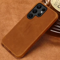 genuine pull up leather cover case for samsung galaxy s21 s22 ultra s20 s21 fe s9 s10 s22 plus note 20 10 a52 a52s a51 a12 a32