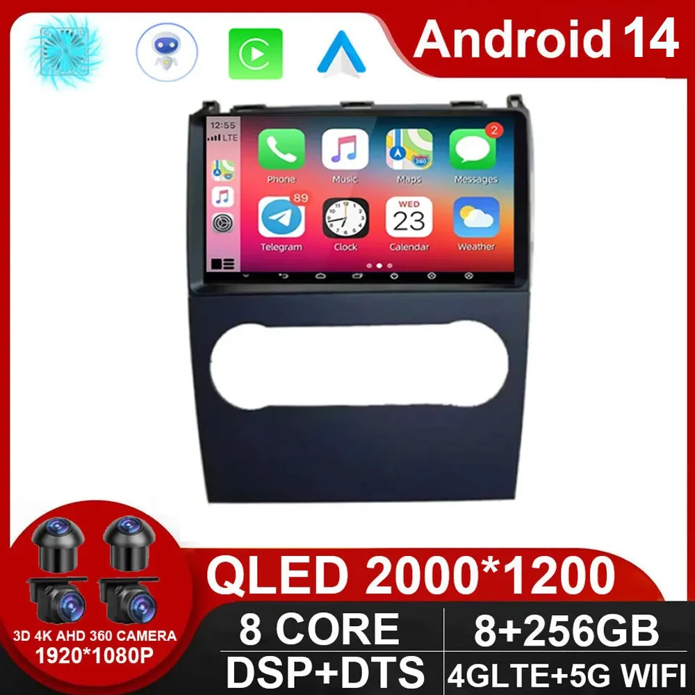Автомобильная Мультимедийная магнитола Android 14 GPS для Mercedes Benz B200 A B класс W169 A160 A180