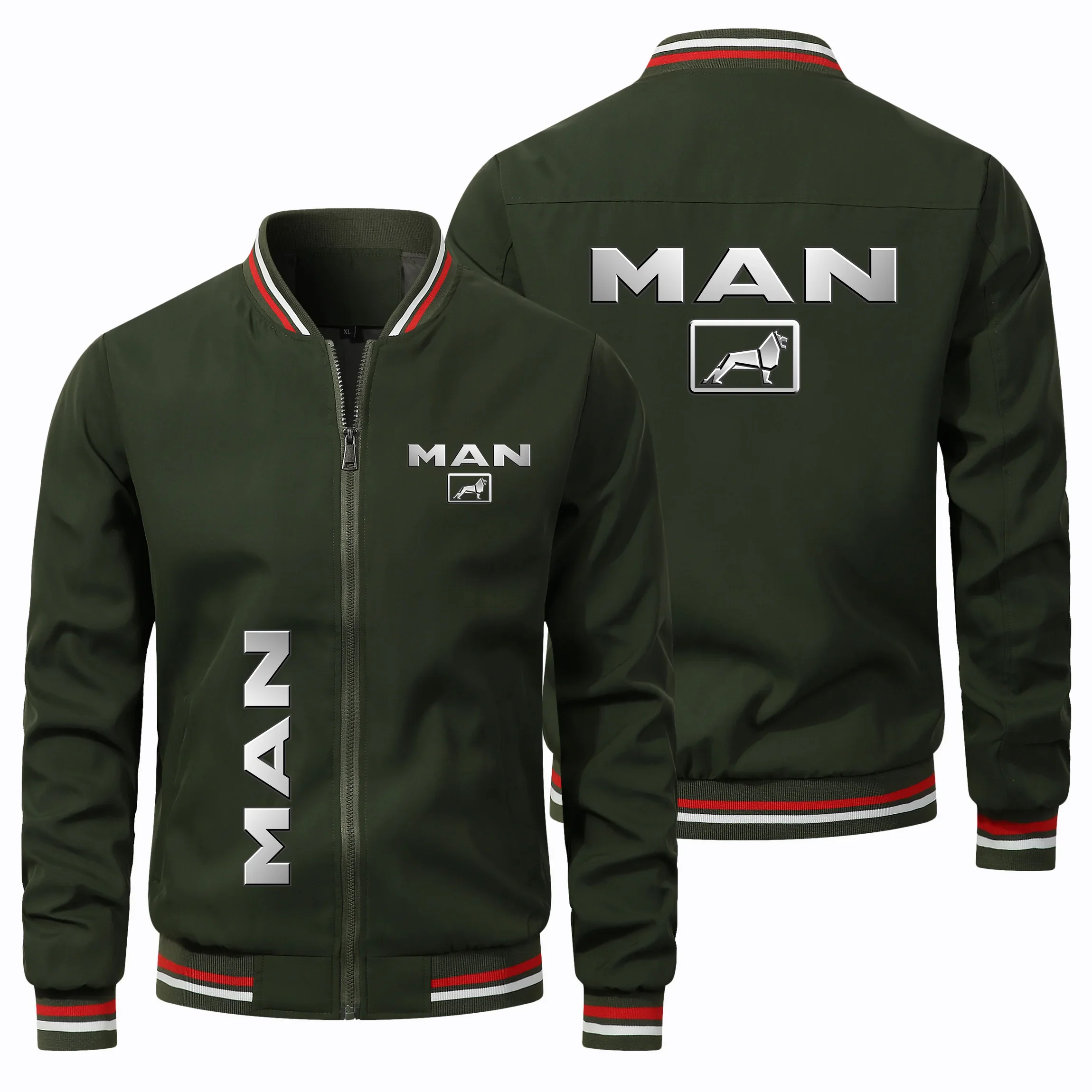 Мужская куртка для вождения грузовика с принтом мужская мода на молнии длинным