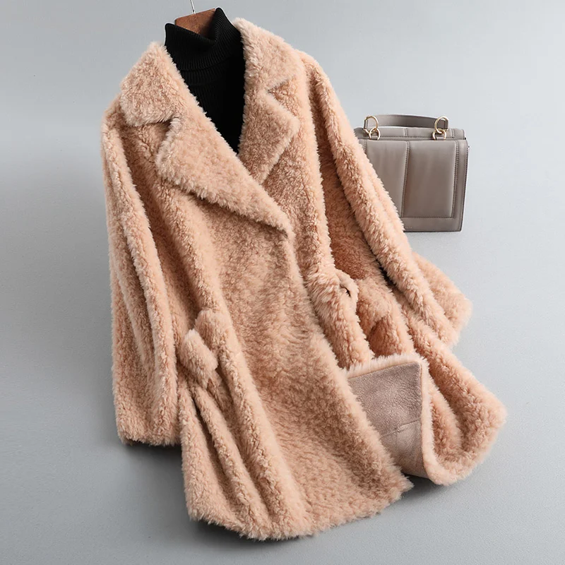 

Autumn Winter Casual 100% Real Wool Jacket Female 2023 Korean Sheep Shearing Coat Women‘s Fur Coats Manteau Femme Gxy879