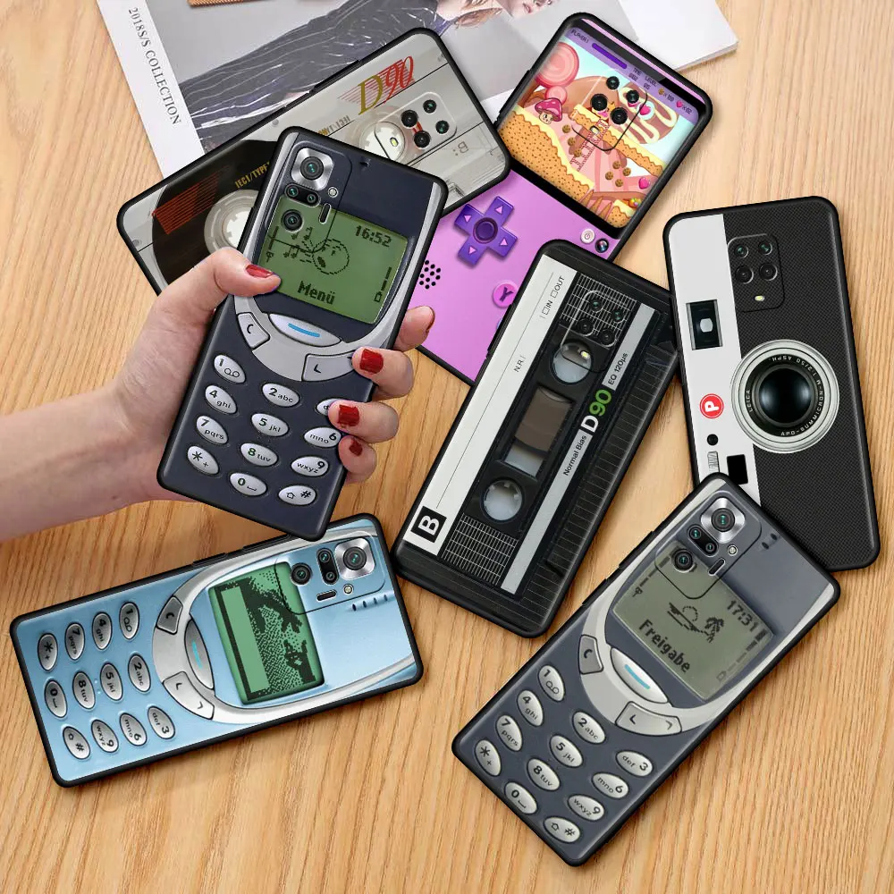 

Magnetic Radio Tape Cassette Soft Case For Xiaomi Redmi 9S 11 10 8 Pro 9 K40 9C 7 9A 8T 9T 7A 8A Black Silicone Phone Cover