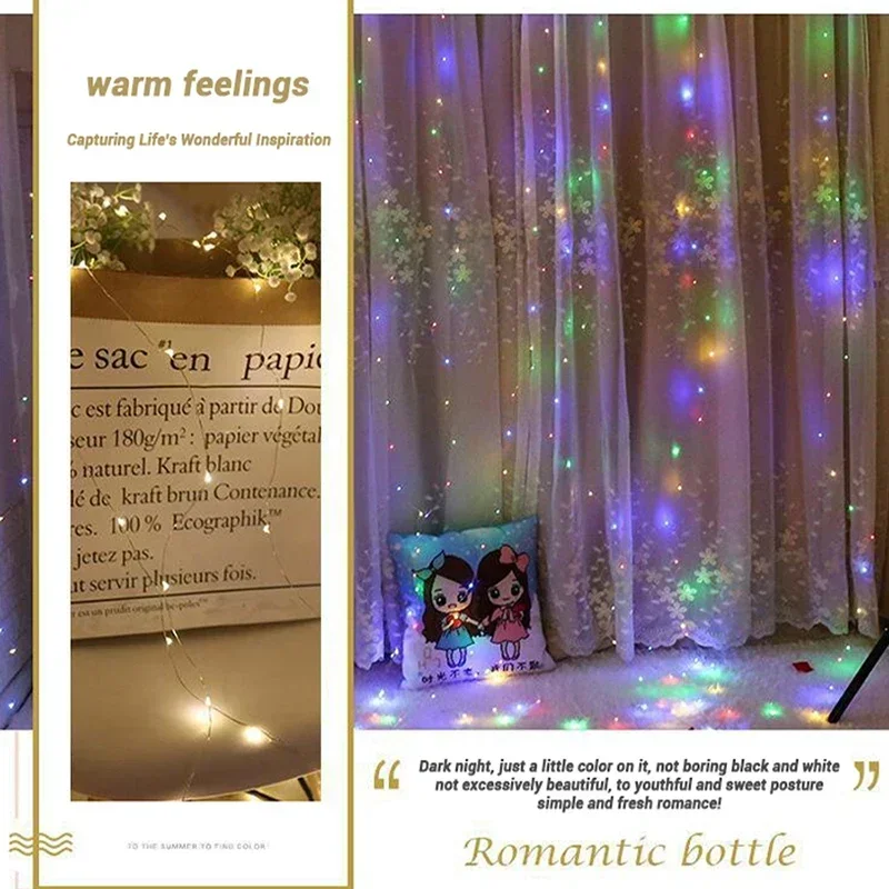 Рождественская Декоративная Подвесная Гирлянда Водопад 3x3 М С 300 Светодиодными