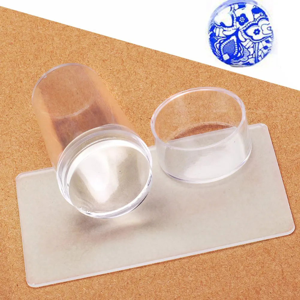 

10 Pcs Stamping Plate Clear Silicone Scraper Nail Instant Decoration Art Image Stamp Tool Manicure Template Ongles Stickers