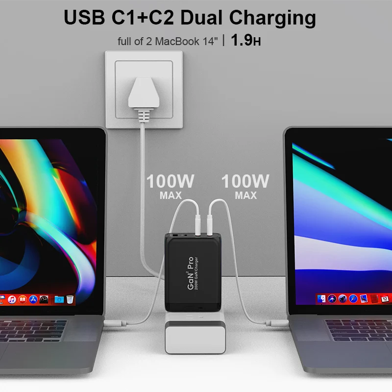 200w wall charger gan tech 100w usb c pd3 0 pps and 60w usb a qc4 0 fast charging for macbook lenovo samsung s20 note 10 phone free global shipping