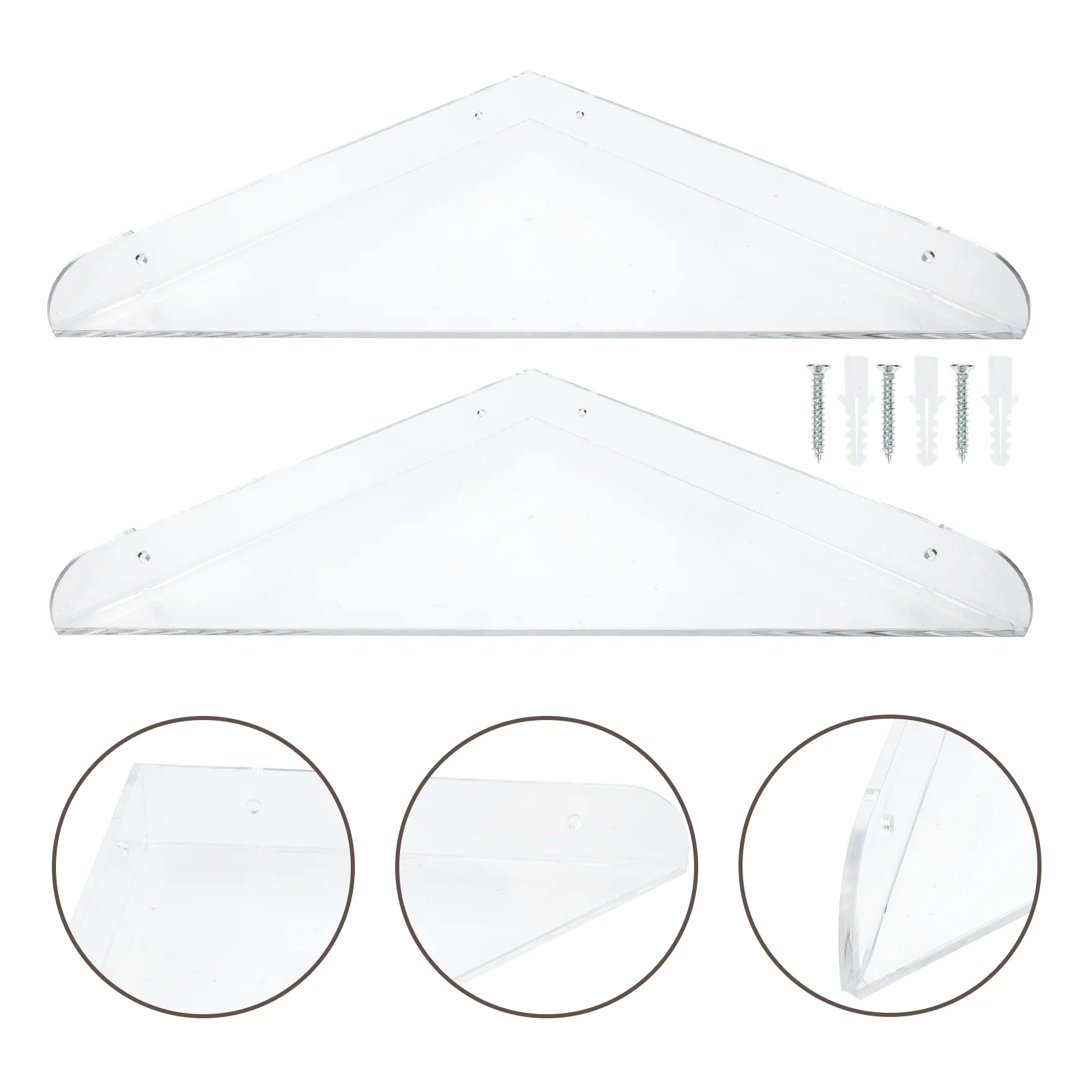 

Shelf Corner Shower Wall Bathroomorganizer Storage Rack Floating Bath Mounted Acrylicshelves Kitchen Toilet Display Adhesive