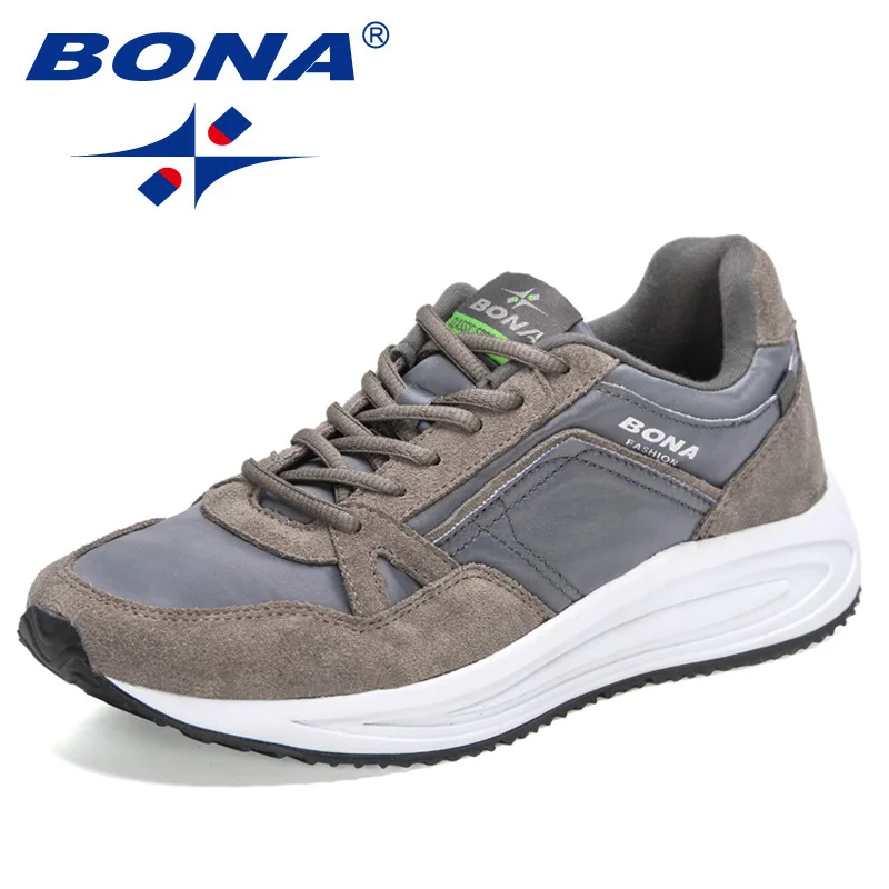 BONA 2022 New Designers Comfortable Fashion Suede Mesh Vulcanized Lace-Up Shoes Men Casual Sneakers Walking Footwear Mansculino