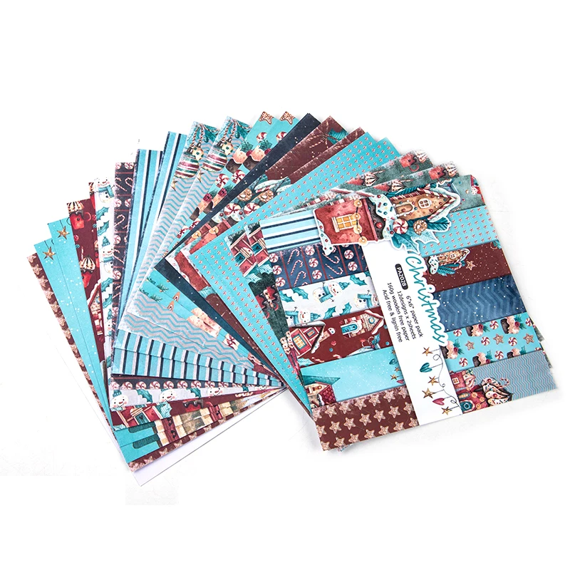 

24Sheets Christmas Scrapbook Pad Paper Origami Art Background Card Making DIY Handmade Craft Paper Craft Background Pad Card