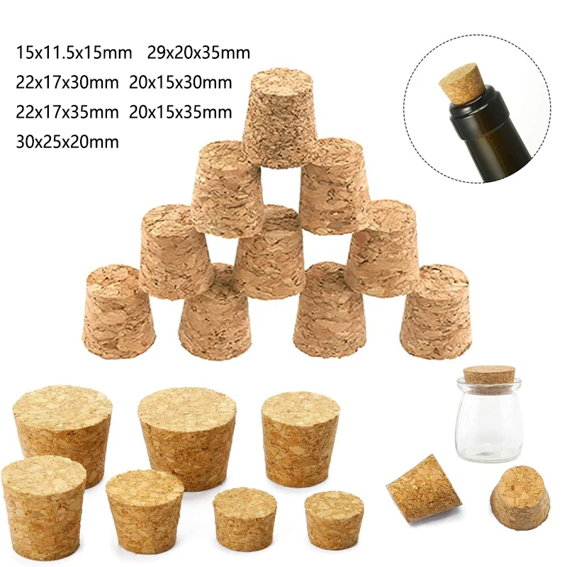 

5-10pcs High Quality Wood Wine Glass Bottle Stopper Kettle Pudding Container Cork Cap Burette Buret Tube Lid 7 Sizes