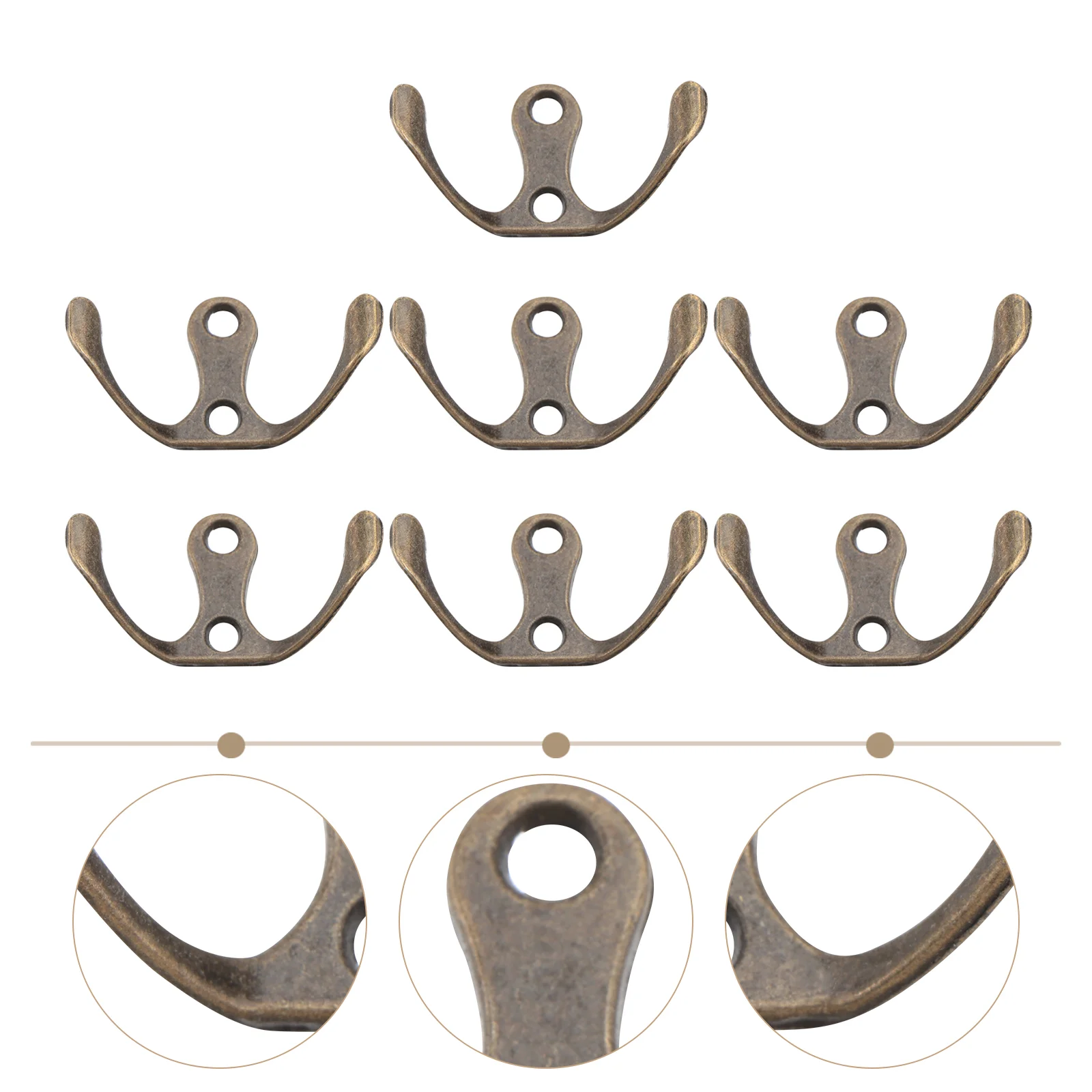 

Hooks Wall Robe Hangers Coat Hat Hangerbronze Mount Double Hook Mounted Dual Farmhouse Clothes Jackets Entryway Rustic