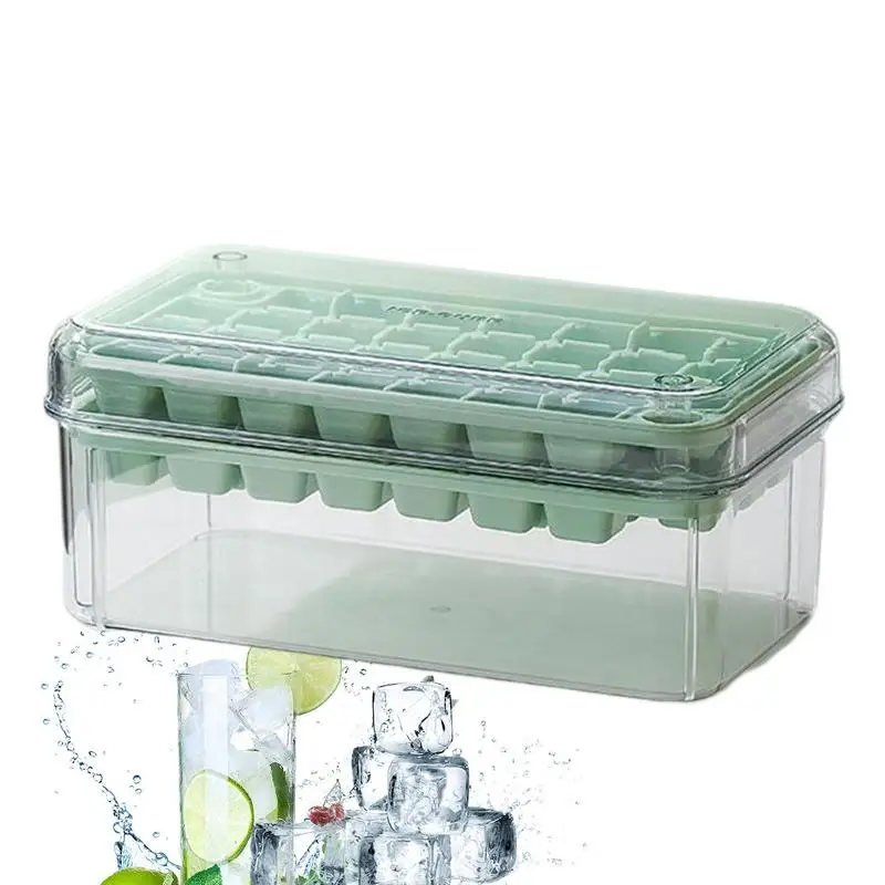 

Ice Cube Tray With Lid And Bin 30/60 Pieces Of Ice Cubes With Storage Flexible Ice Mold & Bucket Dishwasher Safe Kitchen Tools