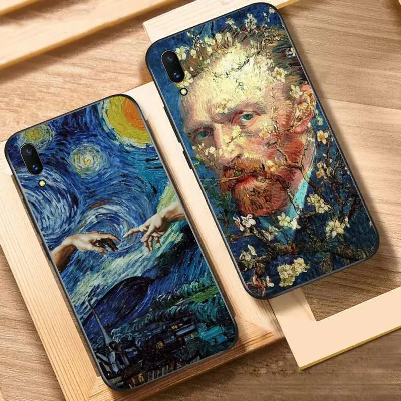 

Van Gogh Starry Sky Art Phone Case for Vivo Y91C Y11 17 19 17 67 81 Oppo A9 2020 Realme c3