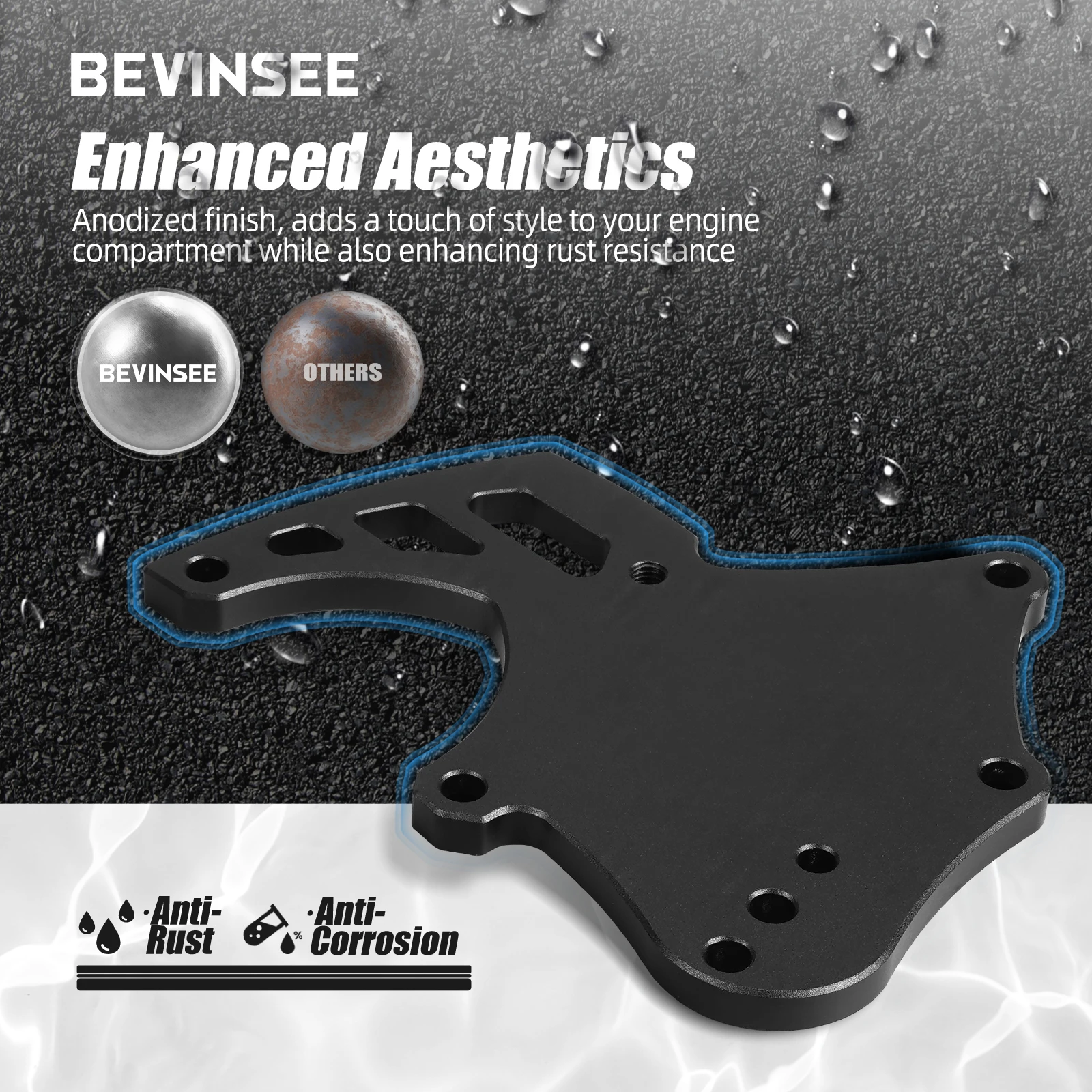 Кронштейн компрессора кондиционера LS Truck Sanden 508 с комплектом натяжителя для Chevrolet