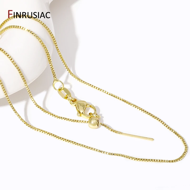 Латунная позолоченная цепочка длиной 45 см из 18-каратного золота