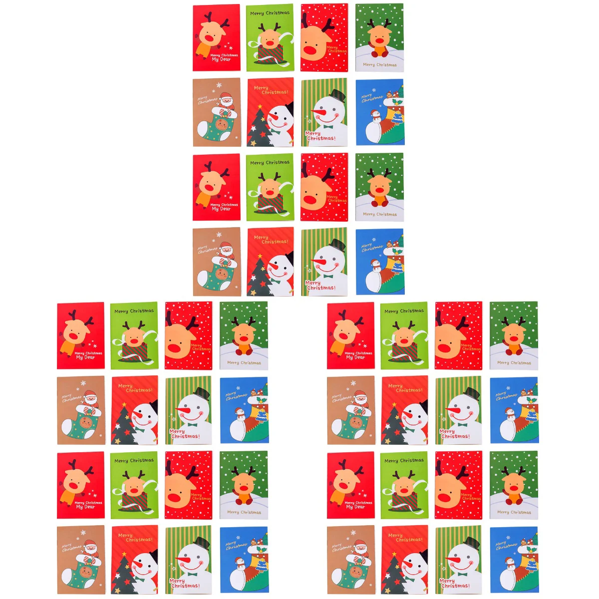 

72 Pcs Christmas Pocket Book Portable Notepad Mini Cartoon Xmas Appearance Paper School