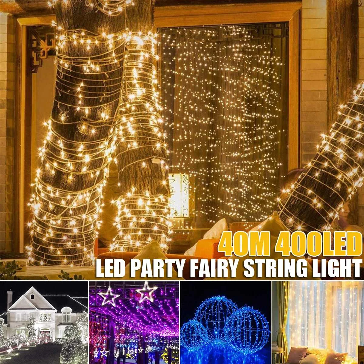 

40M 400 LED String Lights Holiday Led Christmas Lights Xmas Outdoor Decoration For Tree Street Bedroom Wedding AC220V