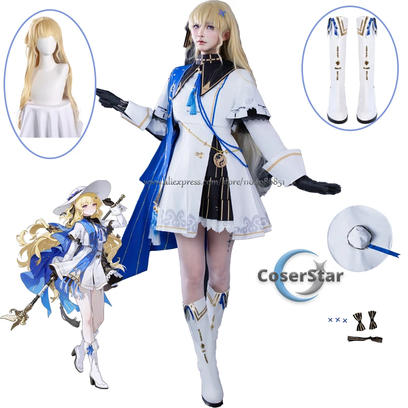 Игра Wuthering Waves Фиби Косплей Костюм Платье Карнавал Комикс Анимация Вечерние Парик