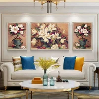 chenistory diy frame painting by numbers lily flower drawing on canvas handpainted art gift coloring by number flower kits home