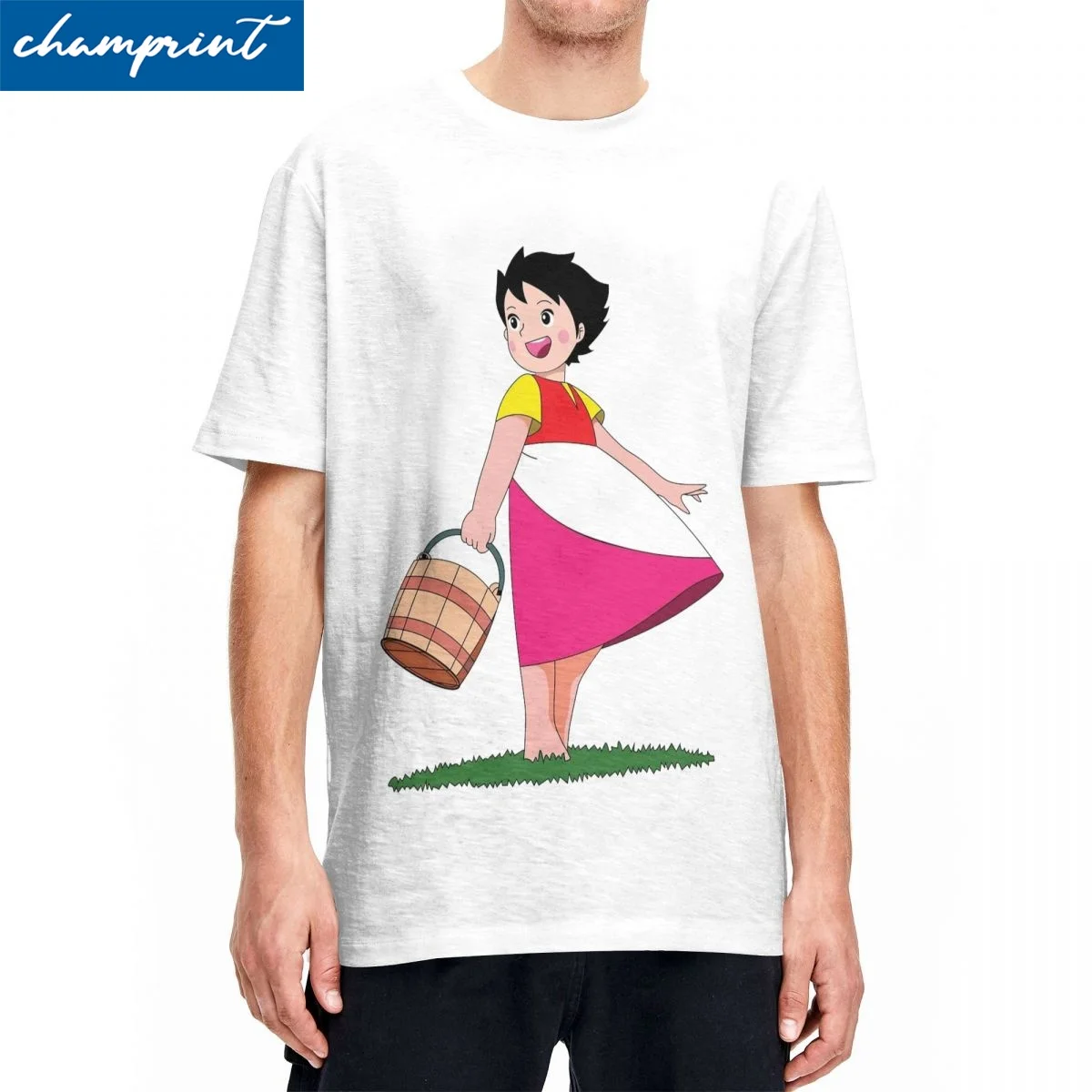 Футболки Happy Heidi для мужчин и женщин новинка из чистого хлопка футболки с круглым