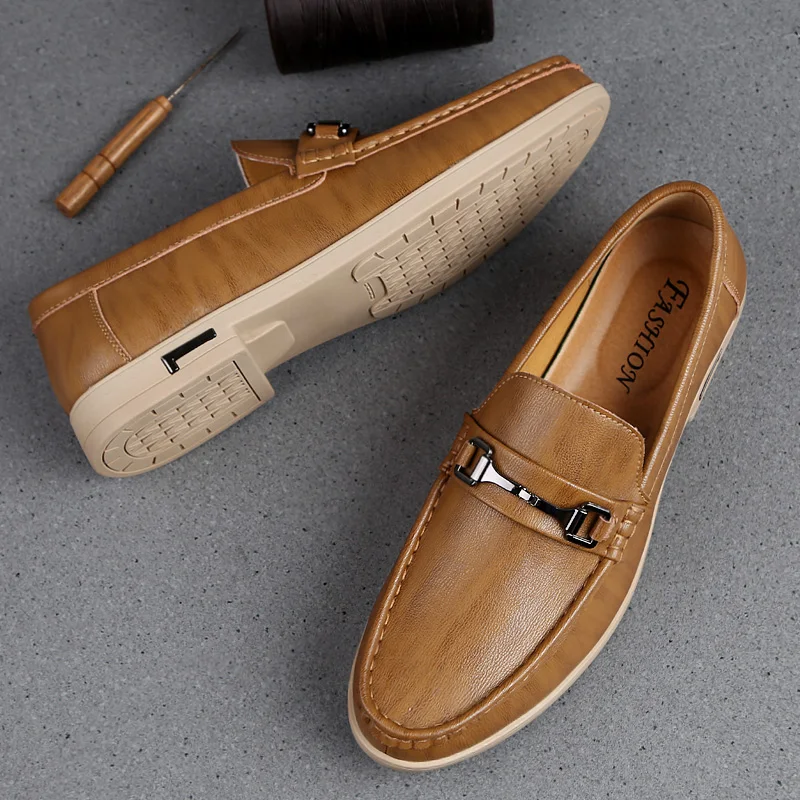 

Newest Men Shoes Casual Light Breathable Genuine Leather Flat Loafers Slip-on Soft Moccasins Driving Summer