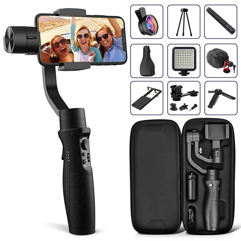 

New 3-Axis Handheld Stabilizer Wireless Bluetooth Phone Gimbal Stabilizer For Go Pro Action Camera Samrt Phone Tripod Stabilizer