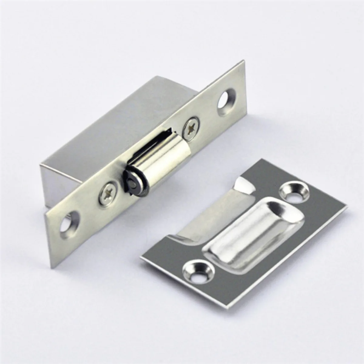 

High-quality Hidden Stainless Steel Door Latches Cupboard Cabinet Roller Latch Lock Wooden Door Stops Home Furniture Hardware