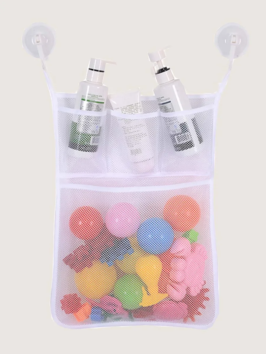 

1pc Plain Mesh Storage Bag & 2pcs Suction Cup