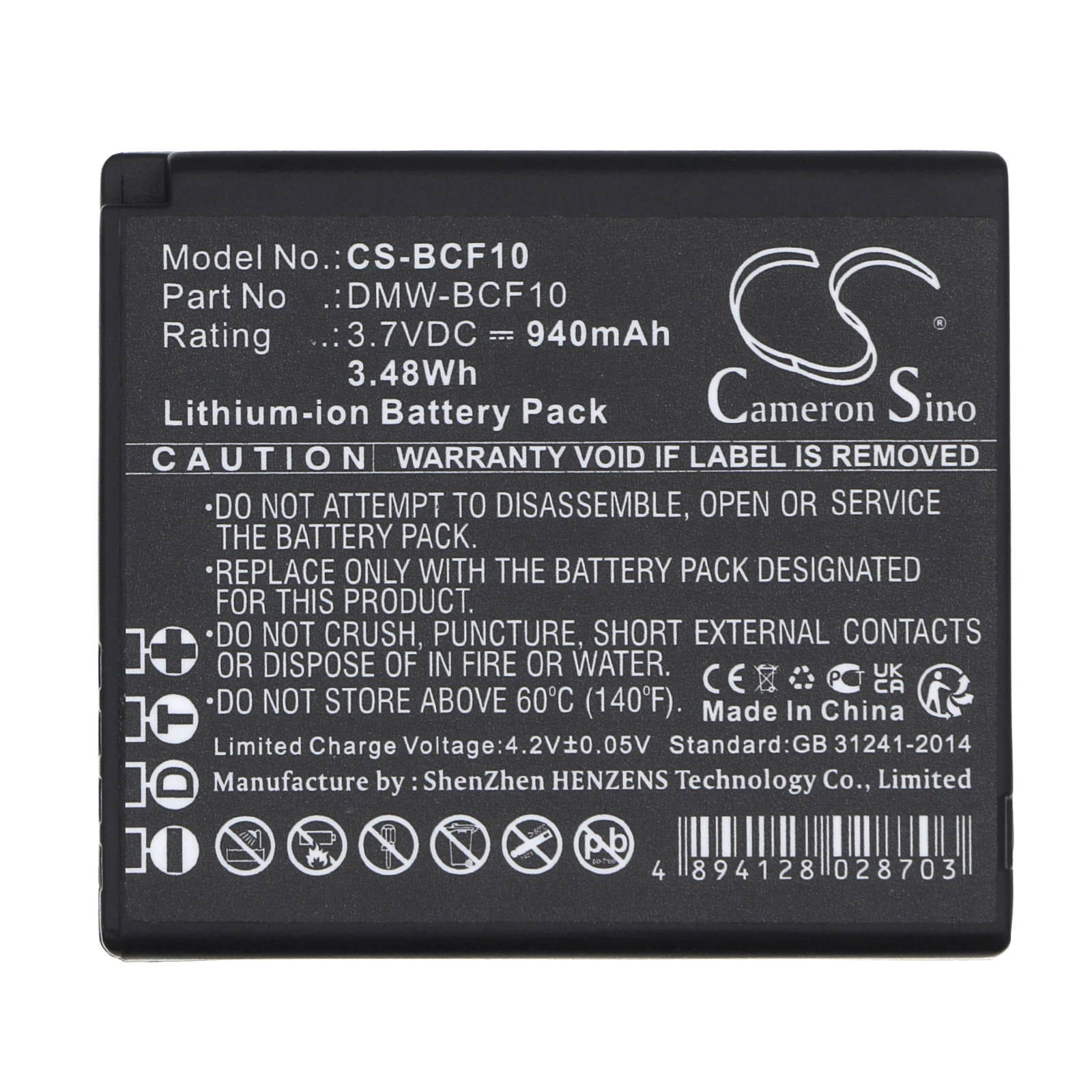 Литий-ионная батарея для камеры Panasonic 3 7 v 940mAh Lumix DMC-FP8 DMC-FP8A DMW-BCF10E DMW-BCF10PPPP CGA-S009
