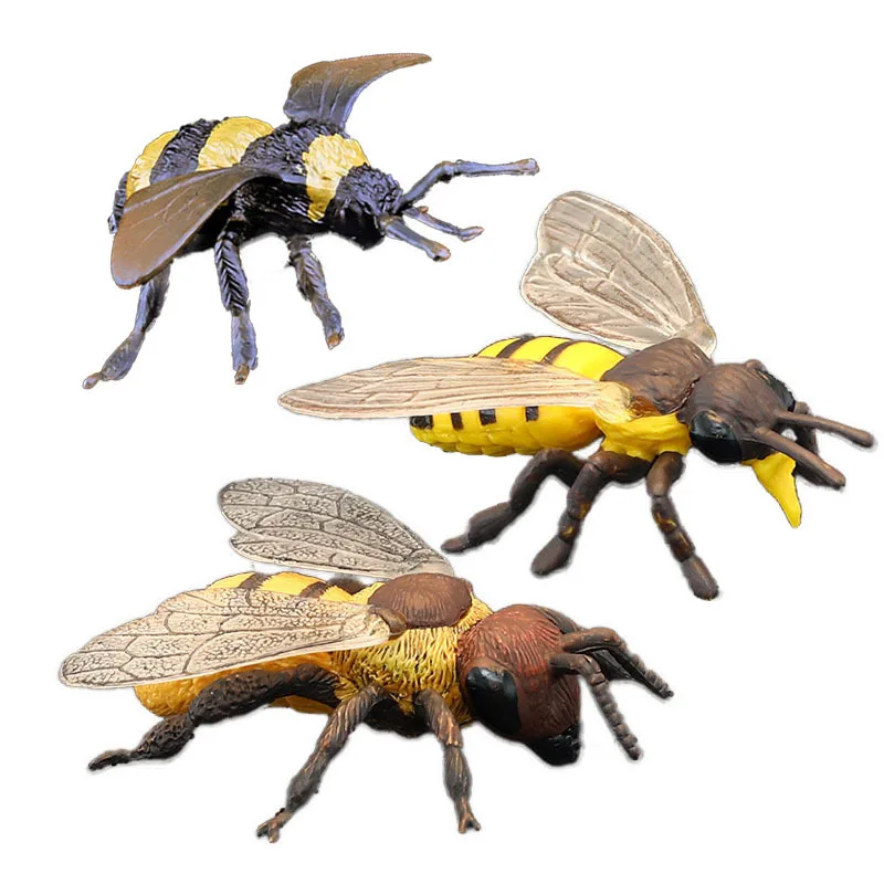 

New Realistic Farm Poultry Solid Simulation Bees Figurines ABS Action Figures Model Collection Educational Toy For Children Gift