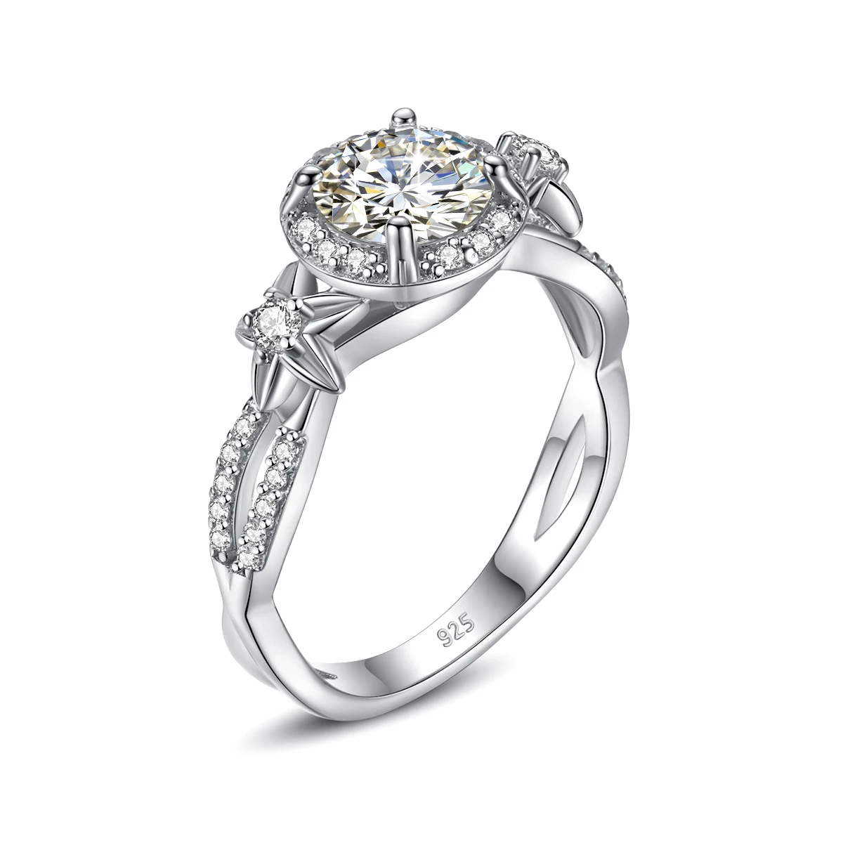 

High Quality Woman Jewelry 1.2CT D Color Moissanite Rings 925 Sterling Silver Ring Anniversary Party Luxury Trend Gift Female