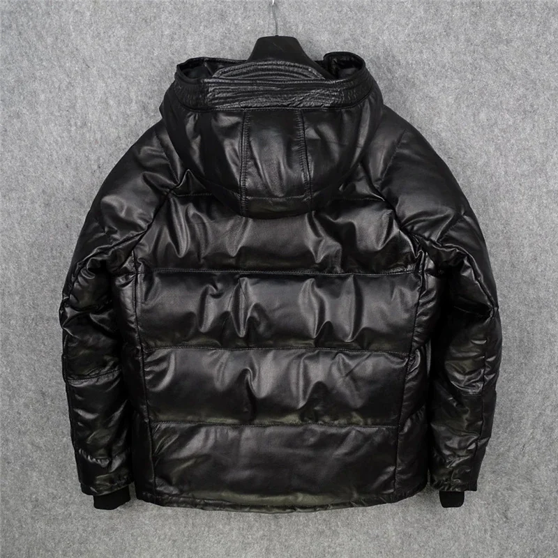 Магазин.модные зимние теплые куртки из воловьей кожи мужское пальто натуральной