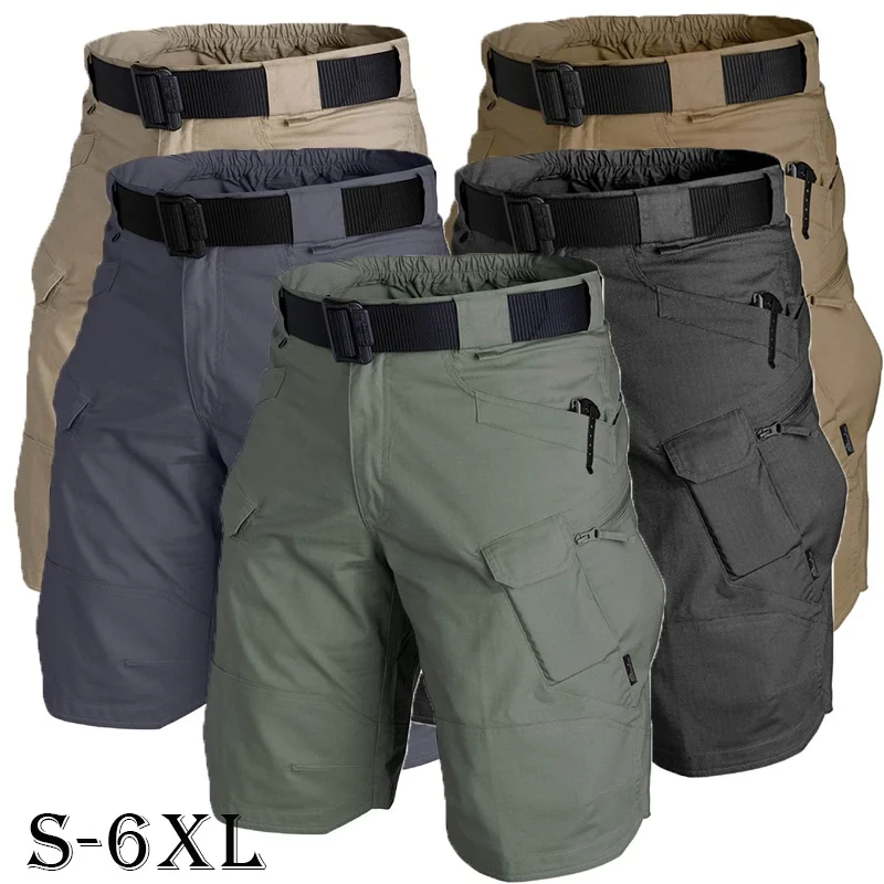 

Men's Pants Summer Tactical Army Pants Outdoor Sports Hiking Shorts Waterproof Wear-resistant Multi-pocket Tactical Shorts S-6XL