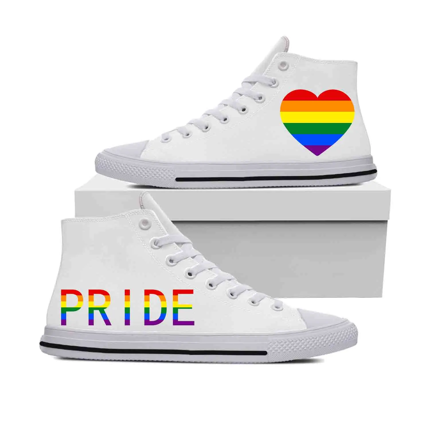 

LGBT Pride High Top Sneakers Mens Womens Teenager Funny Hot Fashion Casual Canvas Running Sport Shoes 3D Print Lightweight shoe