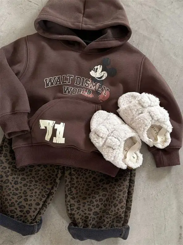 Прямые спортивные штаны на флисовой подкладке для мальчиков и девочек осень-зима