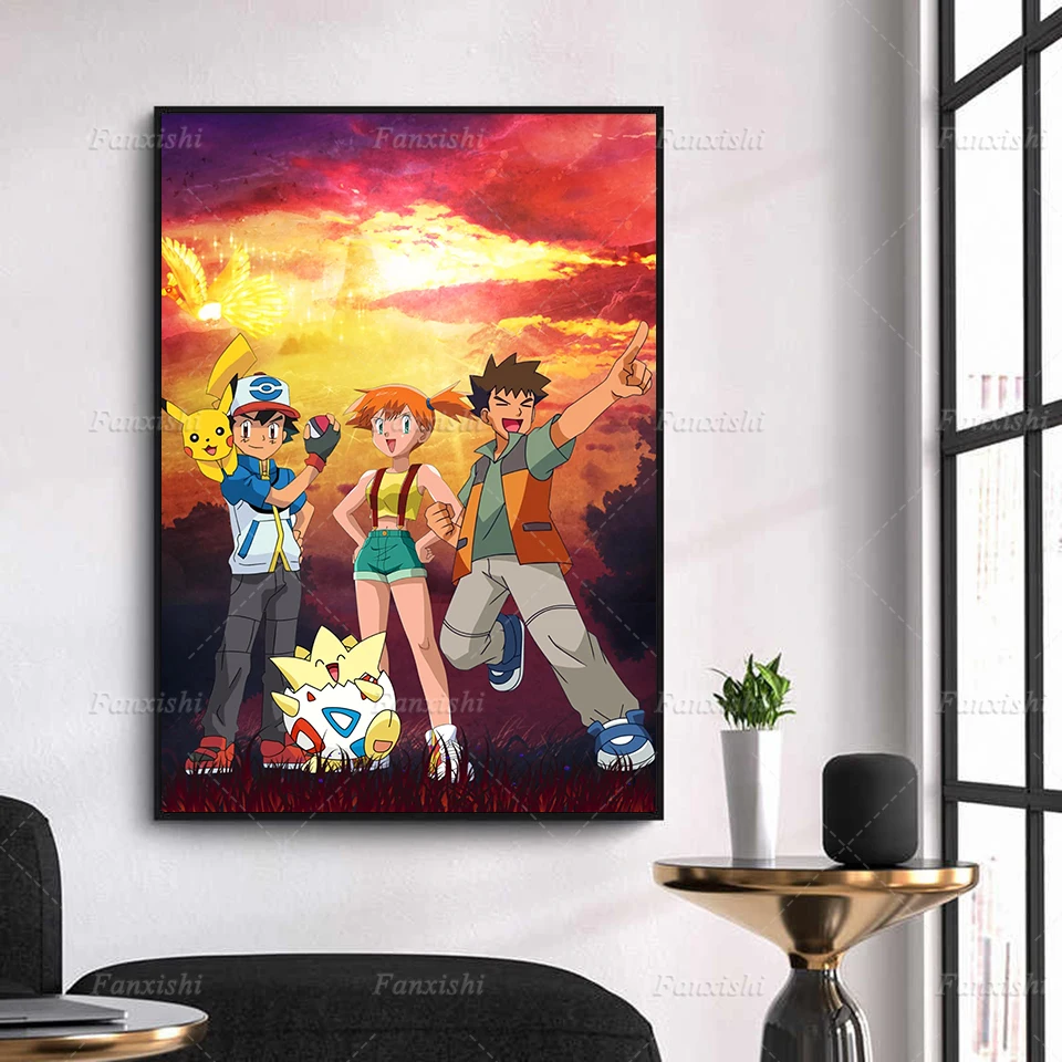 

Hot Classic Anime Pokemon Canvas Painting Hd Printed Pictures Modern Home Decor Funny Poster Wall Art For Boy Bedroom Artwork