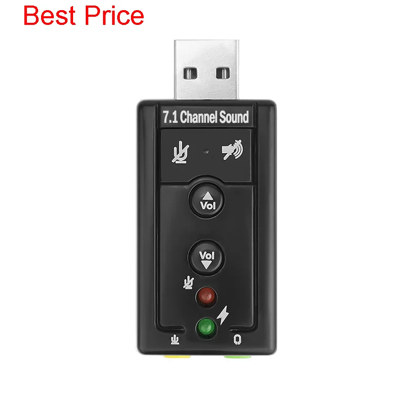 

200 шт. внешняя звуковая карта USB к 3D Аудио USB адаптер 7,1 каналов профессиональный микрофон гарнитура 3,5 мм для Win XP / 78 Android