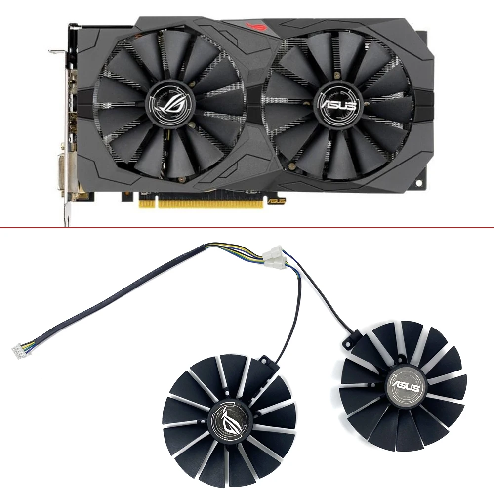 Охлаждающий вентилятор для видеокарты ASUS STRIX RX570, 95 мм, 4 контакта
