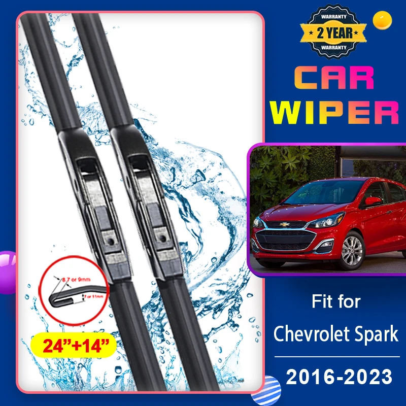 

Автомобильные стеклоочистители для Chevrolet Spark MK4 2016 ~ 2023, щетки стеклоочистителя премиум-класса, щетки для окон автомобиля, аксессуары U-типа 2017 2018