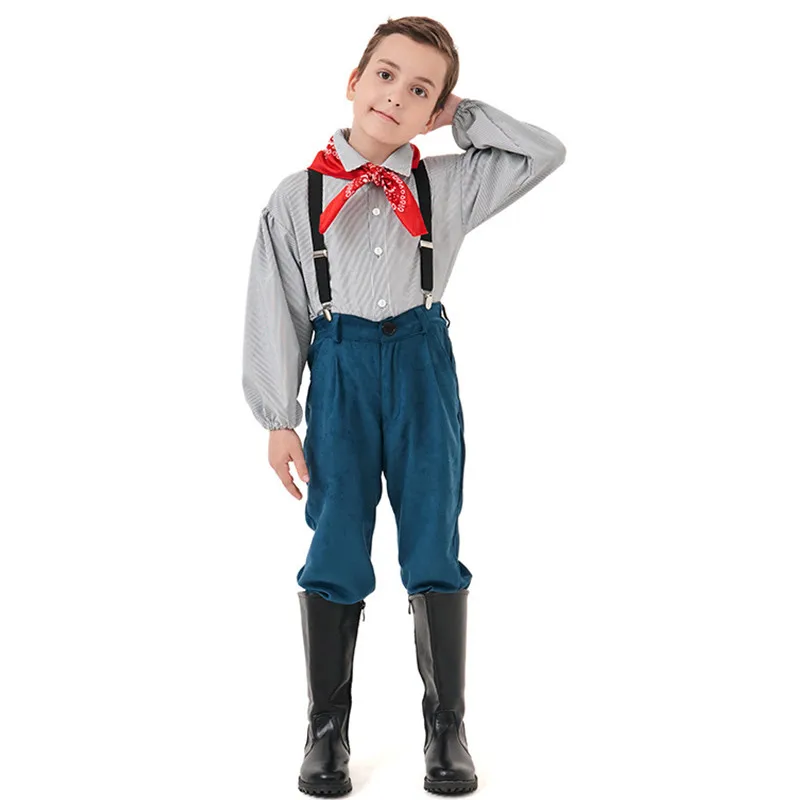 XS-XL ковбойские костюмы на Хэллоуин для мальчиков детское платье косплея ферме