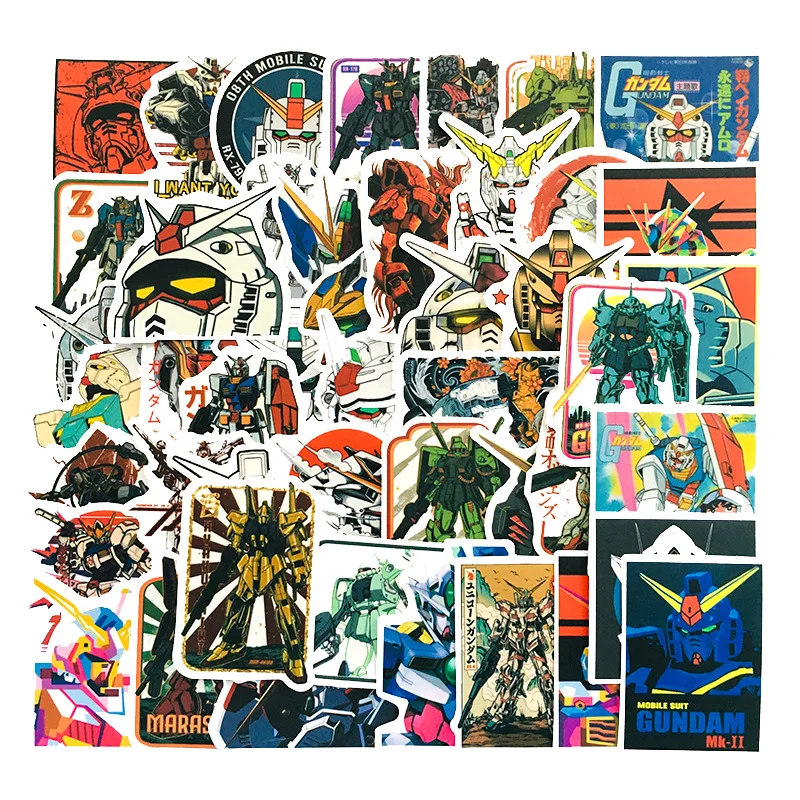 

50 Sheets of Gundam Gundam Mobile Suit Game Stickers DIY Kids Toys Kawaii Gift Tags Decorative Scrapbooking Waterproof Stickers