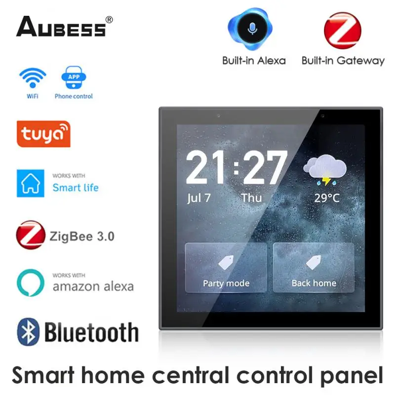

Smart Home Wall Switch Tuya Multifunctional Touch Screen Control Panel 4inches Central Control For Intelligent Scenes Tuya Devic