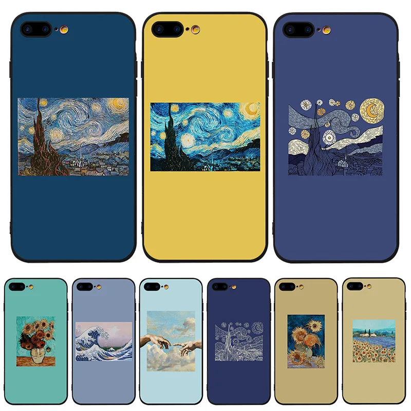 

iphone11 PROMAX phone case 8P Van Gogh oil painting Apple XSMAX frosted soft shell suitable for oil painting