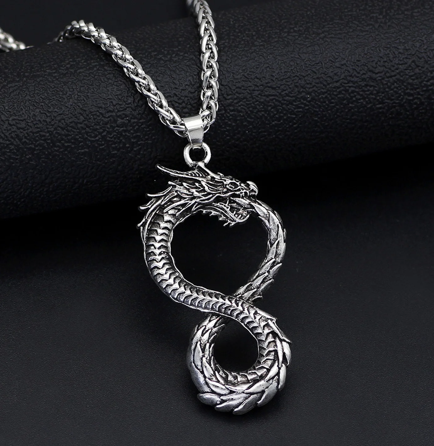 

Fashion jewelry alloy ring dragon pendant necklace for men, retro accessories domineering personality trendy men chain